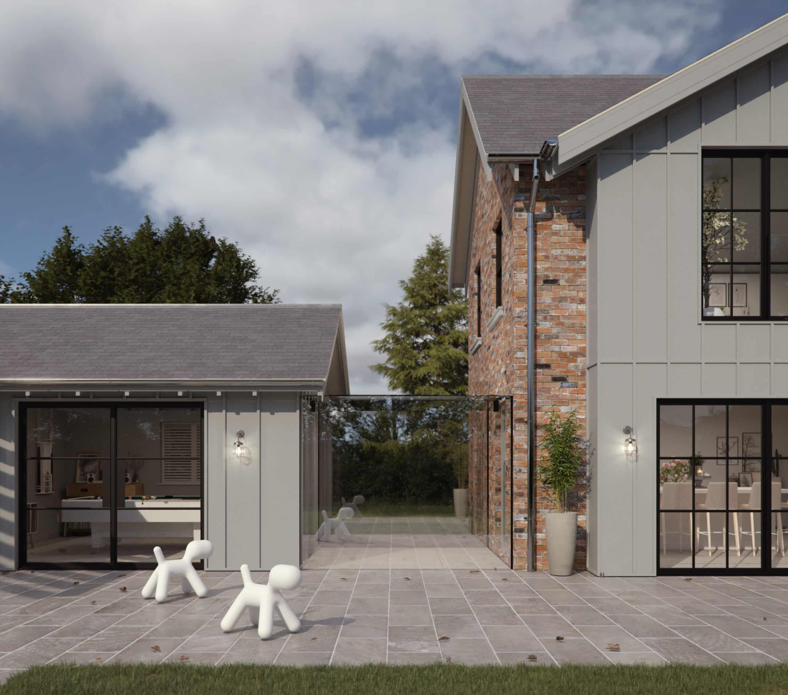 Exterior view of a seamless solar-controlled glass link connecting two modern buildings in Nottingham 1