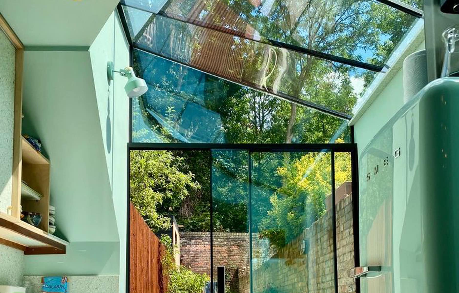 Compact London Glass Extension with Angled Glazed Roof for New Kitchen 2
