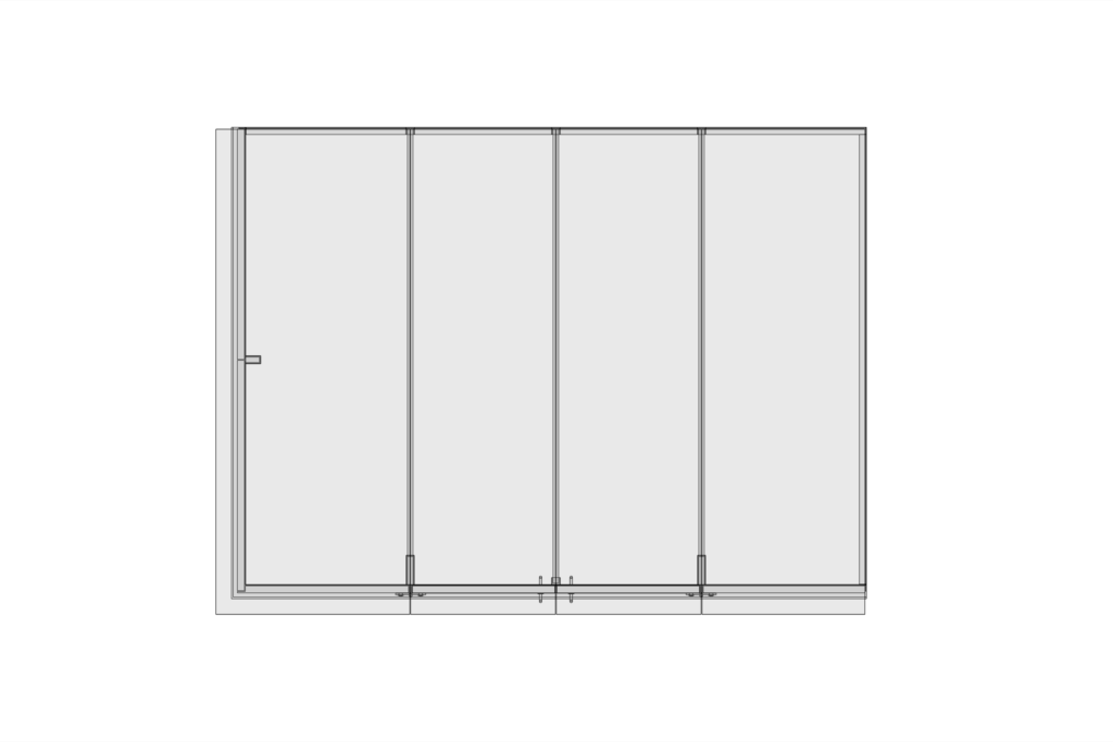 Architectural plan drawing showing the glass roof structure and beam layout of the Bristol kitchen extension.
